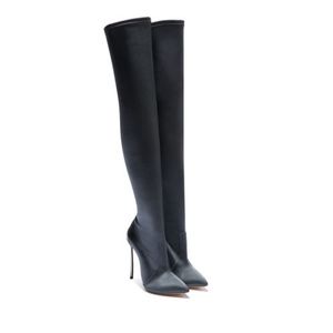 CASADEI 120MM TECHNO BLADE STRETCH SATIN BOOTS